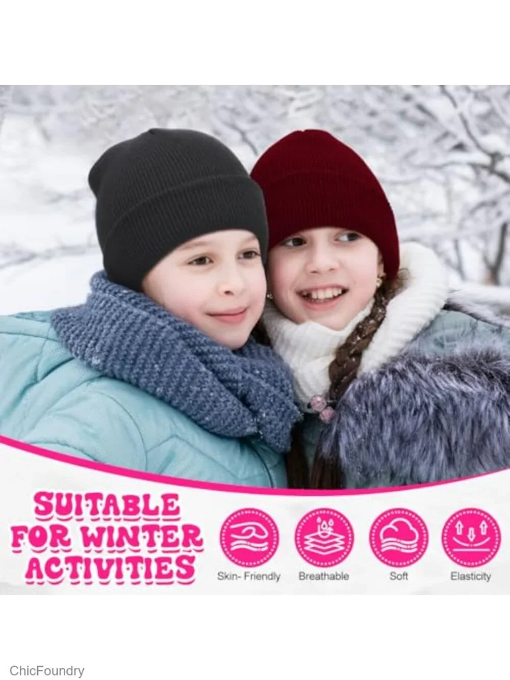 18-Piece Kids Winter Hat Gloves Scarf Set - Knit Beanie & Knitted Scarf Snow Set